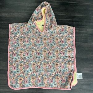 Floral Hooded Kids Poncho organic cotton